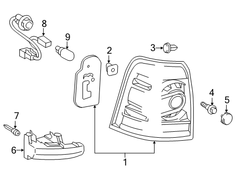 2015 Toyota Land Cruiser Bulbs Socket & Wire Diagram for 81555-60A90