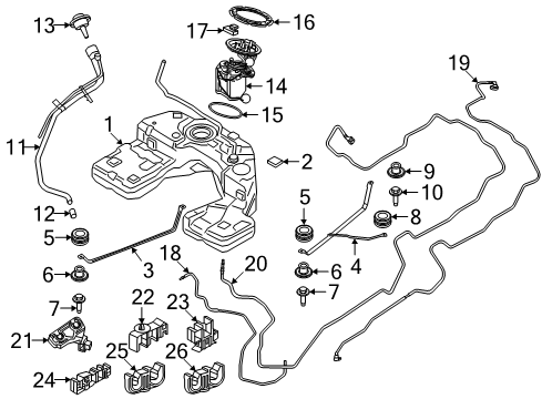 2019 BMW X5 Fuel Supply Rubber Element Diagram for 16117303941