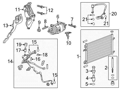 2014 Chevrolet Malibu A/C Condenser, Compressor & Lines Suction Hose Diagram for 23280354