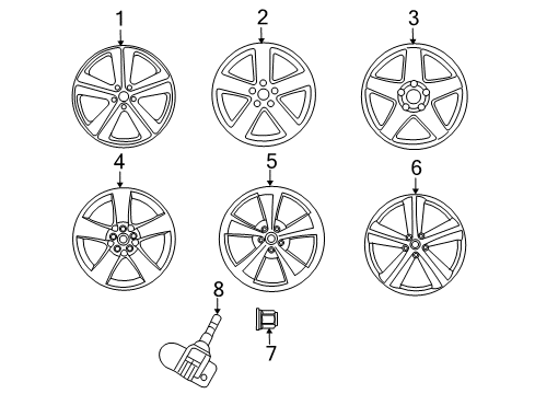2011 Dodge Challenger Wheels Aluminum Wheel Diagram for 1QX23DX8AC