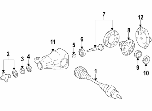 2019 Genesis G90 Rear Axle, Differential, Drive Axles, Propeller Shaft Shaft Assembly-PROPELLER Diagram for 49100-D2100