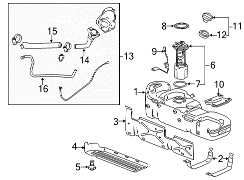 2010 GMC Sierra 1500 Fuel Supply Filler Hose Diagram for 22951227