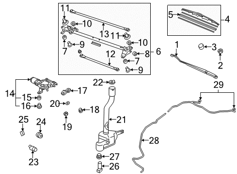 2010 Honda Ridgeline Wiper & Washer Components Link Assy. A Diagram for 76520-SJC-A11