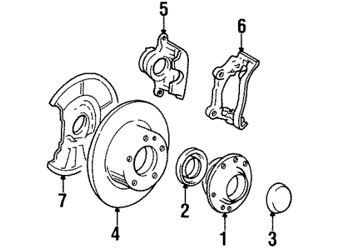 1990 BMW M3 Front Brakes Protection Plate Left Diagram for 34112225356