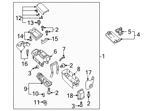 2006 Toyota Sequoia Rear Console Trim Panel Diagram for 58805-0C030