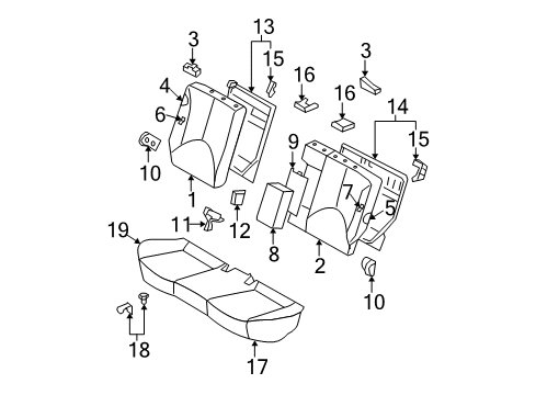 2006 Hyundai Accent Rear Seat Lock Assembly-Rear Seat Diagram for 894301G100