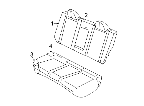 2014 Dodge Avenger Rear Seat Components Rear Seat Cushion Cover And Foam Diagram for 1UT93JRRAA