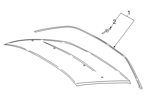 2020 Lincoln Continental Exterior Trim - Roof Roof Molding Diagram for GD9Z-9951692-A