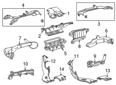 2021 Toyota Highlander Ducts Upper Duct Diagram for 55837-0E090