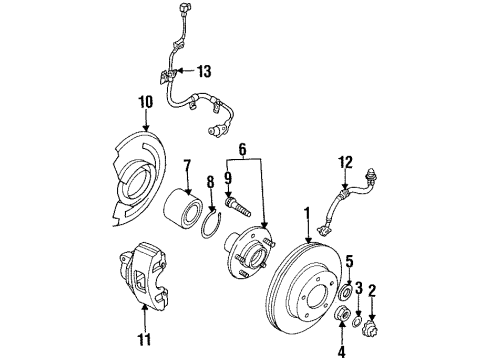 1993 Nissan Quest Front Brakes Cap-Adjusting, L Diagram for 40263-0B000