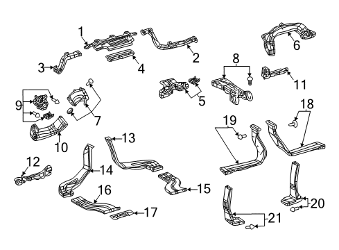 2021 Lexus LS500h Ducts Duct Sub-Assembly, Heater Diagram for 55087-50020