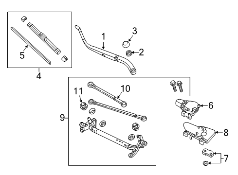 2018 Acura TLX Wiper & Washer Components Link Assembly A Diagram for 76520-TZ3-A01