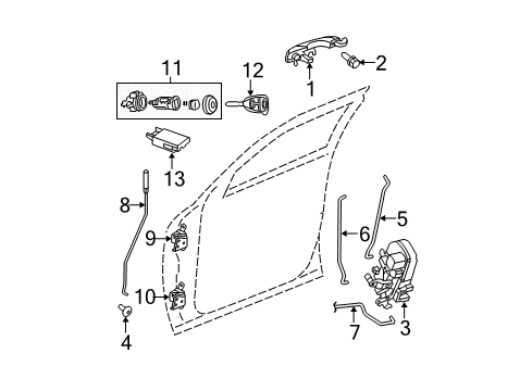 2005 Dodge Magnum Front Door Handle-Exterior Door Diagram for WC82TZZAH