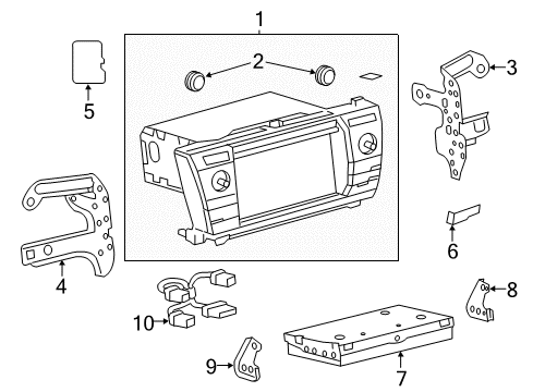 2015 Toyota Corolla Navigation System Components Navigation System Kit Diagram for 86804-02020