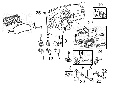 2004 Toyota Sienna A/C & Heater Control Units Circuit Board Diagram for 84014-08010