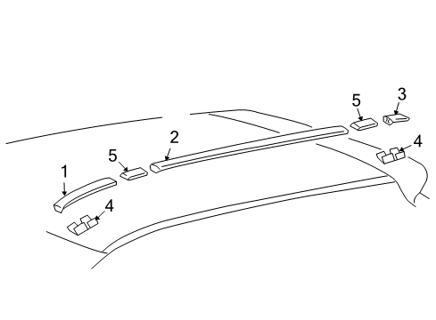 2007 Lexus RX400h Exterior Trim - Roof Moulding, Roof Drip Side Finish, LH Diagram for 75552-48030