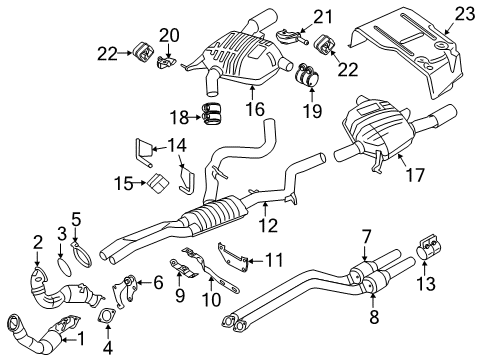 2011 BMW 335i Exhaust Components Heat Insulation, Rear Silencer, Left Diagram for 51487138485