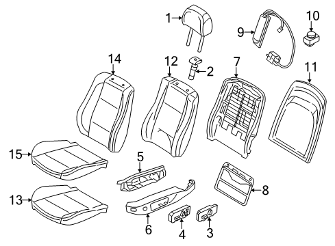 2015 BMW X4 Front Seat Components Basic Seat Upholstery, Right Diagram for 52107298637