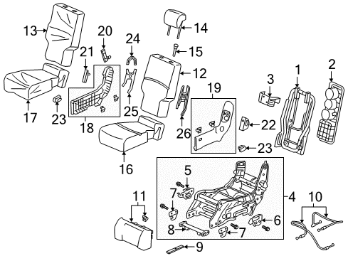 2019 Honda Odyssey Second Row Seats Holder, Center Seat Cup (Mocha Gray) Diagram for 81999-TK8-A21ZF