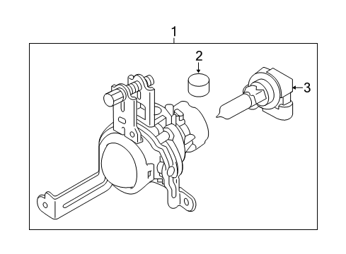 2016 Kia Rio Bulbs Front Fog Lamp Assembly, Right Diagram for 922021W510