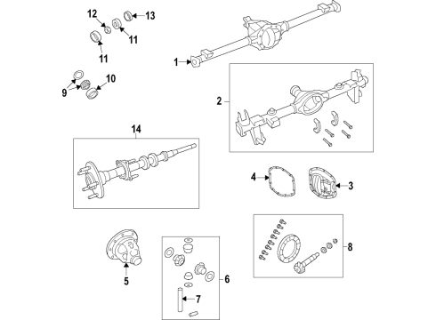 2021 Jeep Gladiator Rear Axle, Differential, Drive Axles, Propeller Shaft Shaft-Differential PINION Diagram for 68398732AA