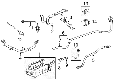 2014 Honda CR-V Emission Components Tube Comp, Fuel Ve Diagram for 17725-T0A-A01