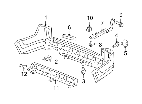 2006 Honda CR-V Rear Bumper Spacer, L. RR. Bumper Side Diagram for 71598-S9A-000