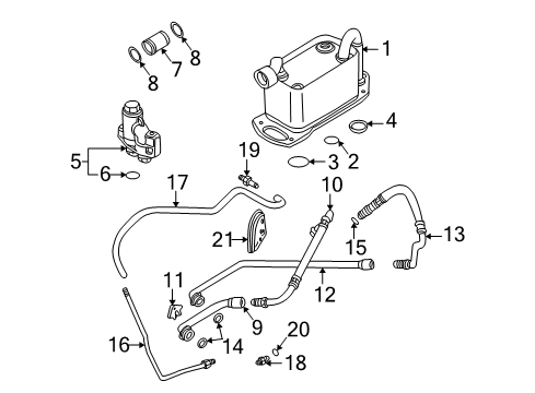 2002 BMW Z8 Engine Oil Cooler O-Ring Diagram for 11441406693
