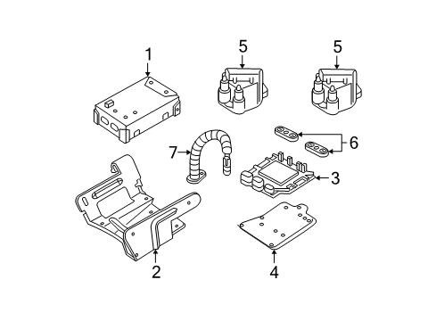 1994 GMC Sonoma Ignition System Engine Control Module Assembly(Remanufacture) Diagram for 88999182