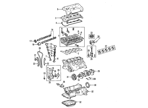 2000 Toyota Echo Engine Parts, Mounts, Cylinder Head & Valves, Camshaft & Timing, Oil Pan, Oil Pump, Crankshaft & Bearings, Pistons, Rings & Bearings Valve Springs Diagram for 90501-27040