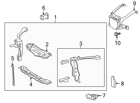 2017 Lexus LS460 Automatic Temperature Controls Support Sub-Assy, Radiator Diagram for 53201-50090