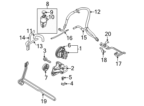 2004 Dodge Stratus P/S Pump & Hoses, Steering Gear & Linkage Nut-HEXAGON FLANGE Head Tapping Diagram for 6505344AA