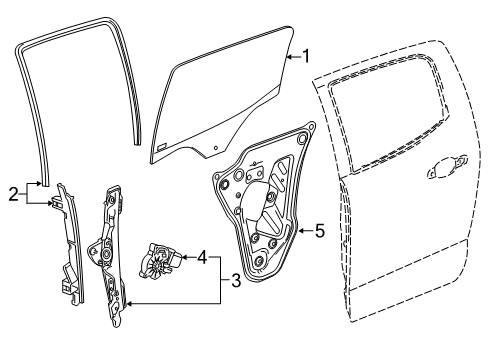 2018 GMC Canyon Rear Door Run Weatherstrip Diagram for 84468404