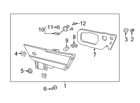 2021 Acura ILX Bulbs Switch Assembly, Trunk Open Diagram for 74810-T3R-A02