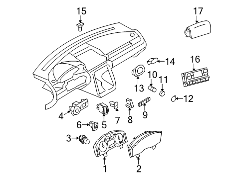 2008 Mercury Sable Adjustable Brake Pedal Cluster Assembly Diagram for 8T5Z-10849-K