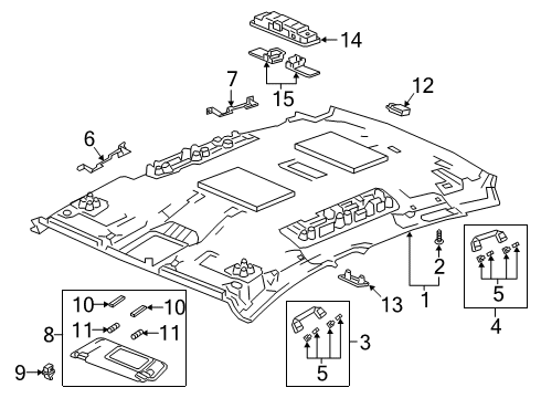 2020 Honda Clarity Interior Trim - Roof Sunvisor Assembly, Passenger Side (Platinum Gray) (Mirror) Diagram for 83230-TRT-A52ZA