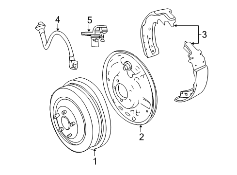 2009 Dodge Dakota Brake Components Plate-Backing Diagram for 68003577AA