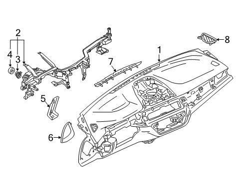 2022 BMW 530i Cluster & Switches, Instrument Panel TRIM SIDE WINDOW DEFROSTER D Diagram for 51459378560