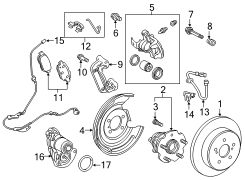 2019 Toyota Corolla Brake Components Rear Pads Diagram for 04466-02310
