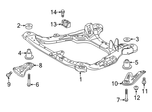 2019 Toyota Highlander Suspension Mounting - Front Front Plate Diagram for 51035-0E050