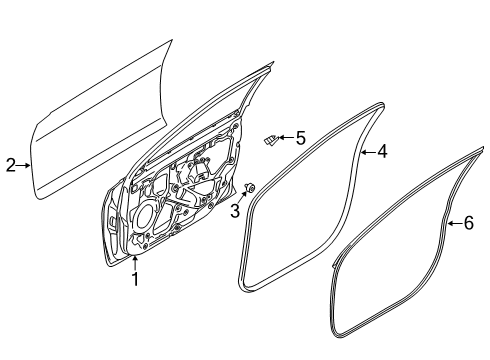 2019 Hyundai Veloster N Front Door Weatherstrip Assembly-Front Door Side LH Diagram for 82130-J3000