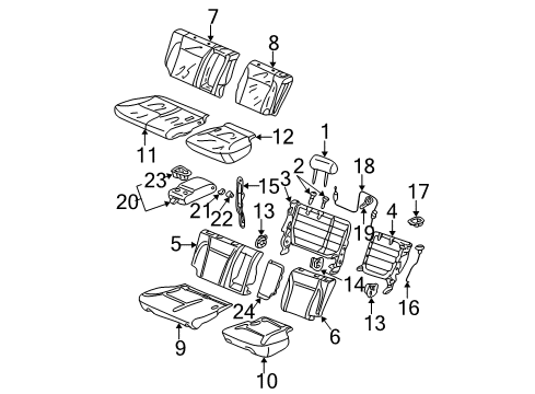 2004 Honda CR-V Rear Seat Components Guide, Headrest *YR203L* (SADDLE) Diagram for 81143-SM4-J01A3