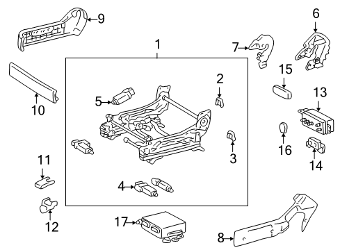 2001 Lexus GS300 Power Seats Motor Assy, Power Seat (For Front LH Seat Reclining) Diagram for 85820-30570