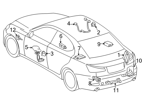 2010 Lexus IS F Keyless Entry Components Oscillator, Indoor Electrical Key Diagram for 89992-30080