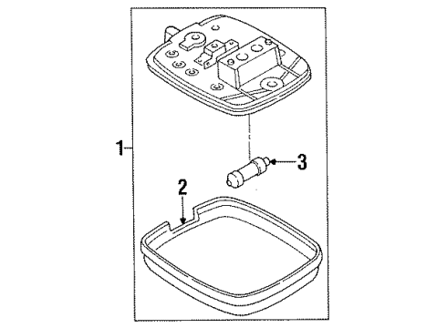 1994 Ford Aspire Roof - Interior Lamps Lens Diagram for F4BZ13783A