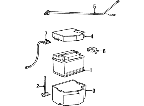 1998 BMW 318ti Battery Cover Positive Battery Terminal Diagram for 61211370990