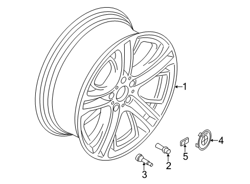 2011 BMW X3 Wheels, Covers & Trim Disc Wheel Light Alloy Dekor Silver 2 Diagram for 36117844251