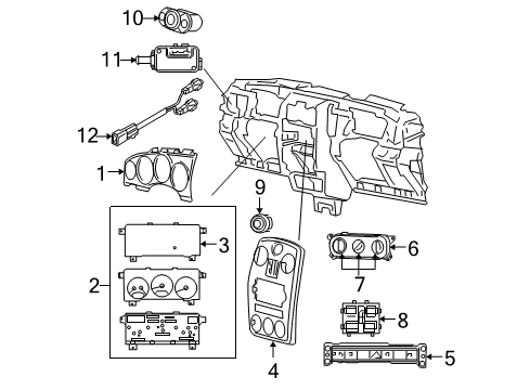 2008 Chrysler PT Cruiser Front Door Cluster-Instrument Panel Diagram for 5107631AK