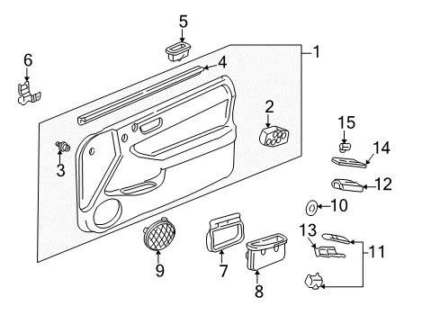 2001 Acura Integra Interior Trim - Front Door Weatherstrip, Front Door (Inner) Diagram for 72335-ST7-003