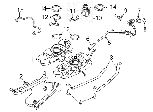 2014 Ford Edge Fuel Supply Fuel Pump Diagram for DT4Z-9H307-C